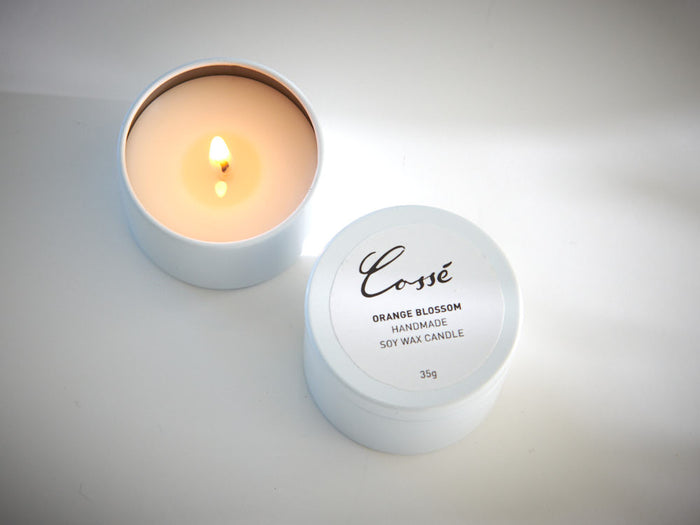 Handpoured Natural Soy Wax White Travel Candles 35g - Cossé