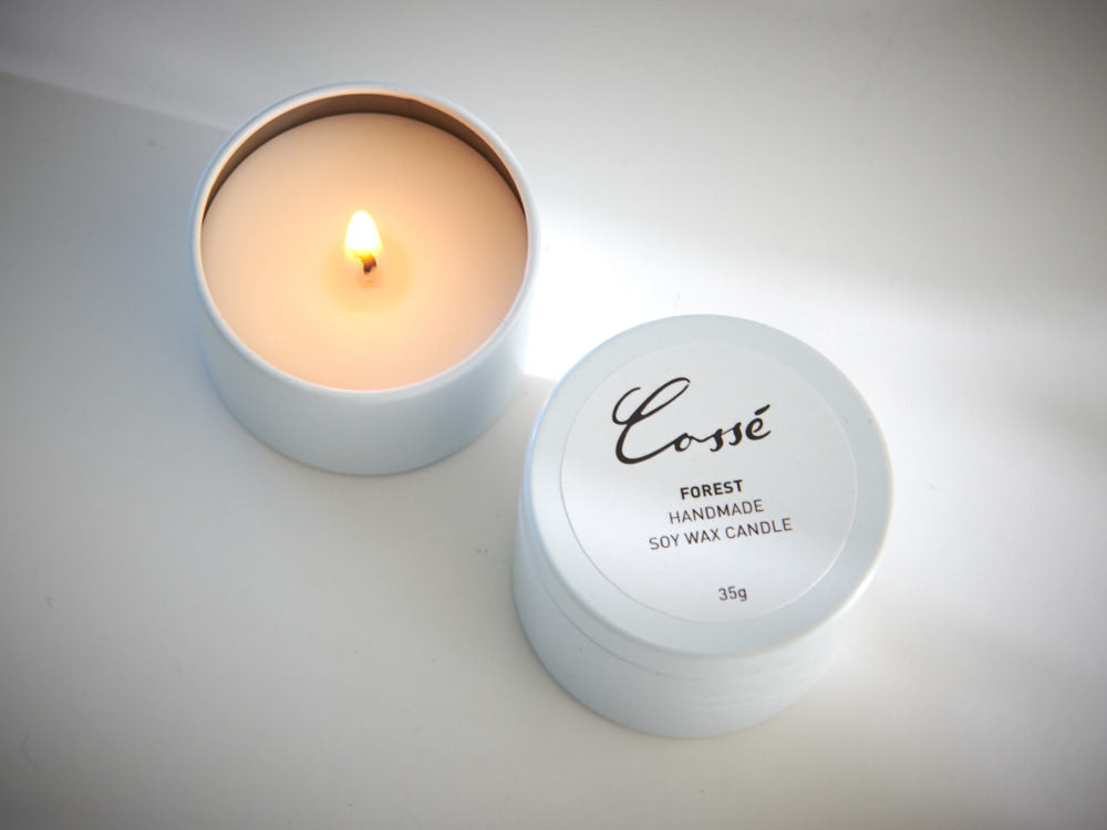 Handpoured Natural Soy Wax White Travel Candles 35g - Cossé