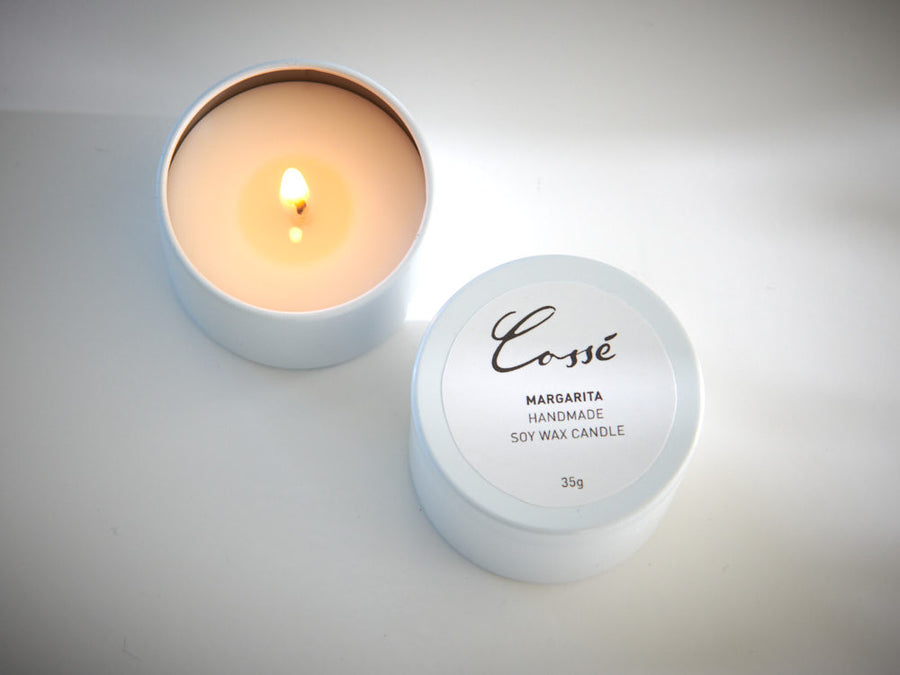 Handpoured Natural Soy Wax White Travel Candles 35g - Cossé