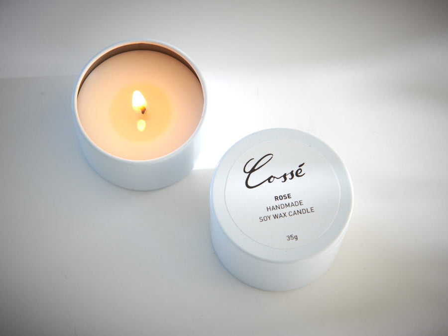 Handpoured Natural Soy Wax White Travel Candles 35g - Cossé