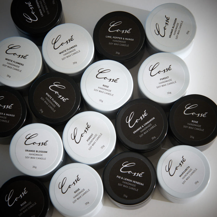 Handpoured Natural Soy Wax Black Travel Candles 35g